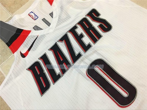 Maillot Basket Authentique Portland Trail Blazers Lillard 2017-18 0 Blanc